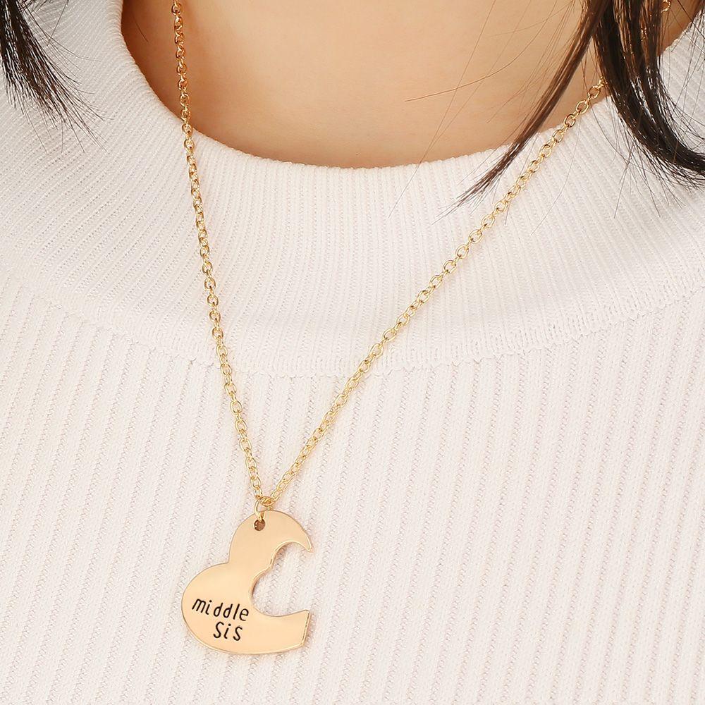 Gifts Little Sis Best friends Stitching Necklaces Good Sister Necklaces Big Sister 3 Pieces / Set
