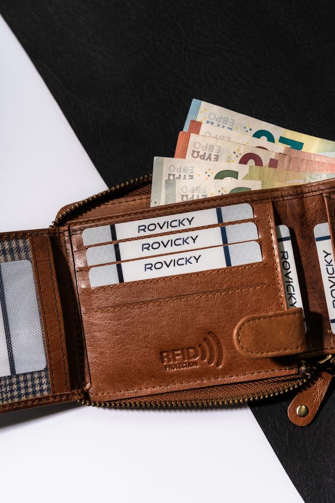 Men's leather wallet N55-HWS-8858 BROWN