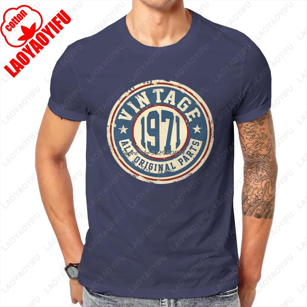 Vintage 1971 All Original Parts Awesome Hipster T Shirt Vintage Fashion Simple  Classic Style High Quality Cotton  Printed Tee