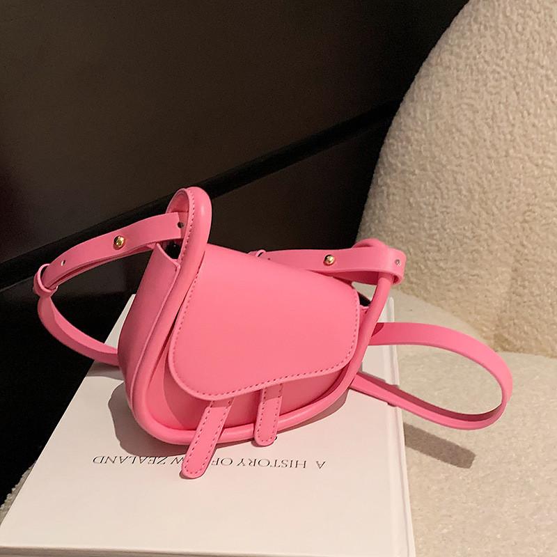Fashionable 2023 Spring Candy Color Womens Mini Chic Trendy Saddle Bag