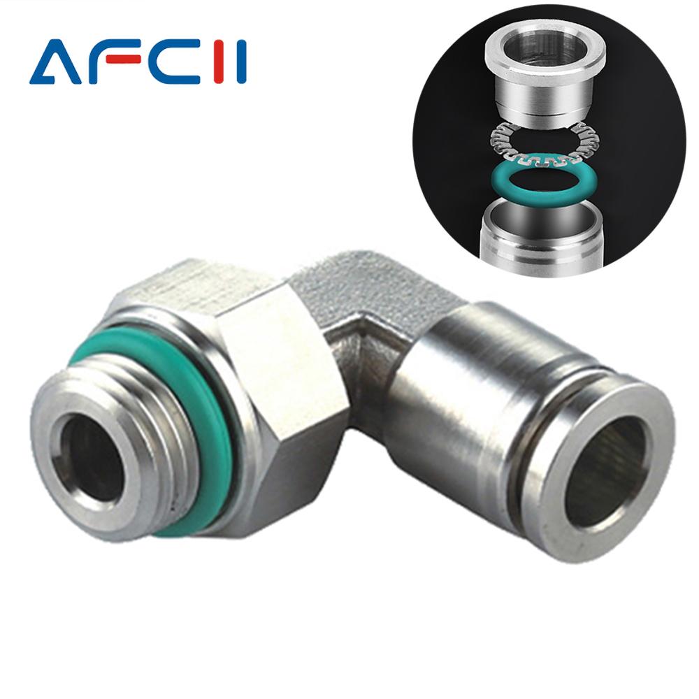 PL G Thread 304 Stainless Steel Joint Pneumatic Quick Coupling Elbow Male Thread 1/8" 1/4" 3/8" 1/2" BSP Trachea Quick Coupling car Pressure