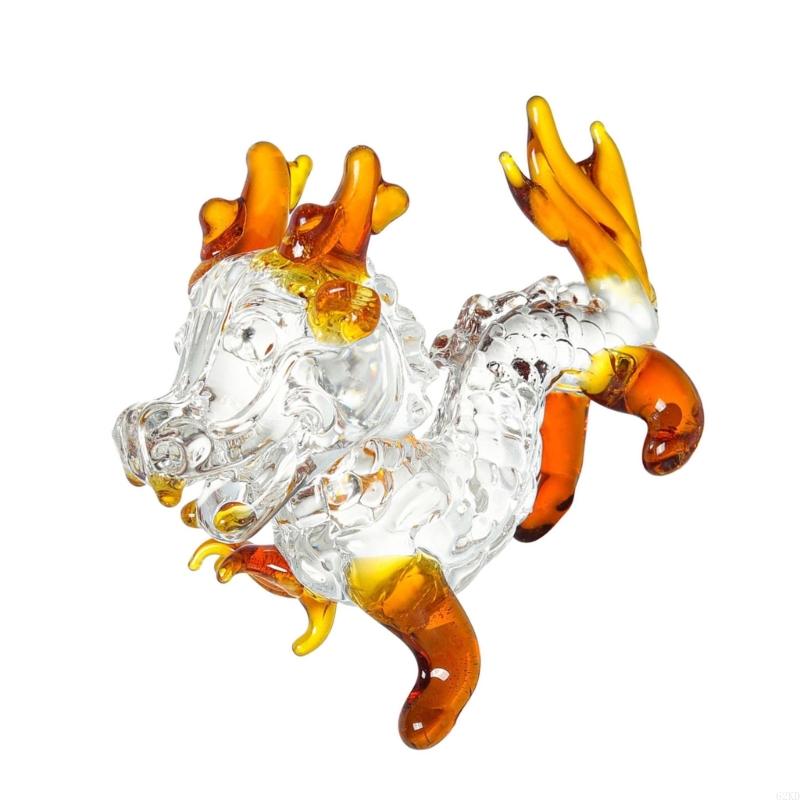 62KD Colorful Crystal Feng Shui Dragon Statue for Office Living Room Craft with Care