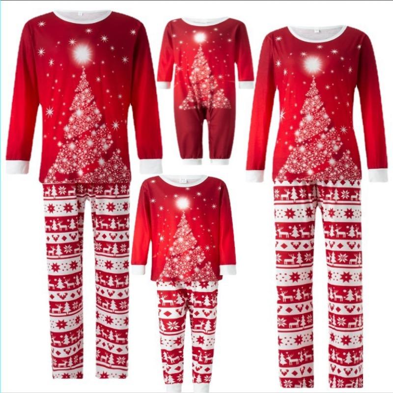 Autumn Christmas set, new family of three and four parent-child cotton loose mother, child and daughter