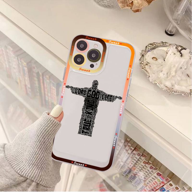 Nový křesťanský náboženský pouzdro na telefon s Ježíšem pro iPhone 11 12 13 Mini Pro Max 14 Pro Max Pouzdro skořepina
