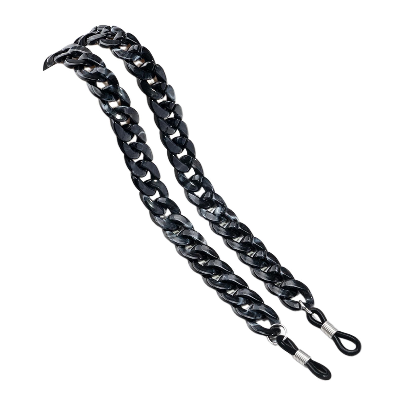 

Красочный шнурок для очков на шею, надежный захват, акриловый фиксатор для очков, удобный держатель для очков, аксессуары для повседневной носки чёрный