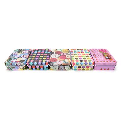 Mini Tin Metal Container Small Rectangle Lovely Storage Box Case Pattern,