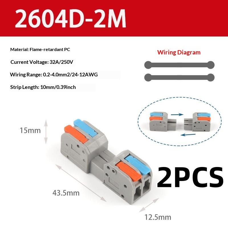 

2/4-pack Universal Mini Quick Electrical Wire Butt Connectors, Push-in Conductor Terminal Block