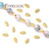 18K Gold Plated Spacer Beads Brass Leaf Shape Bead Separators For Beads Accessories For Bracelets DIY Jewelry Making Supplies