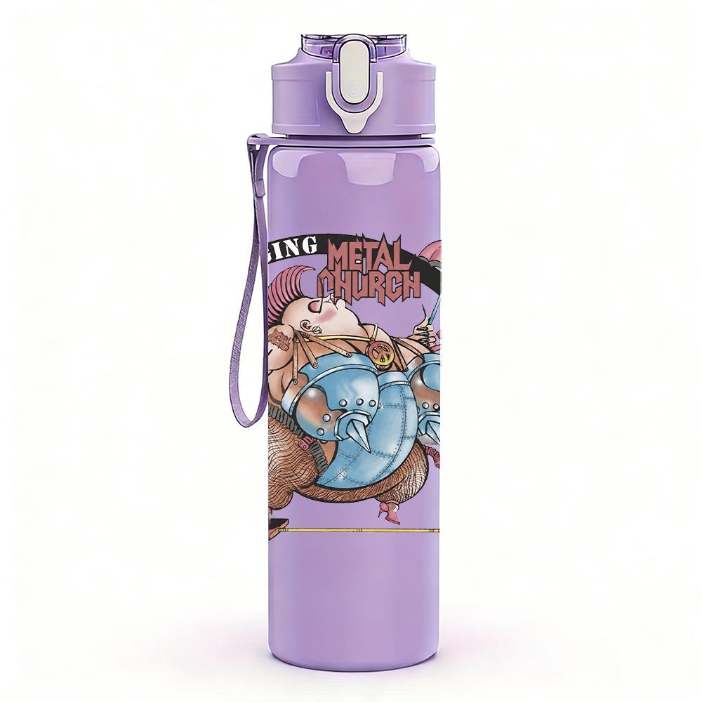 1PC Retro Tiger Head Wild Animal Round Print 750ml Portable Sports Water Bottle Leakproof Gym Outdoor Travel Drink Cup