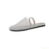 Fashion Outdoor Casual and Fashionable Summer Lazy Shoes 2025 Semi Draggable Mesh Beach Comfortable Breathable Simple Flat Shoes