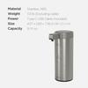 Mooas Automatic Liquid Soap Dispenser, Stainless Steel, Touchless Hand Soap Dispenser with 2 Adjustable Levels, IPX5 Waterproof, Motion Sensor, Dish D