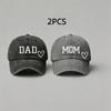 2 Peças/Conjunto Boné de Beisebol Estampado Moda Pai Mãe Amor Algodão Lavado Ajustável Bonés de Beisebol Chapéus de Sol Para Homem Mulher