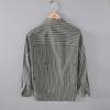 Men's Cotton Blend Casual Loose Striped Long Sleeve Shirt Button Down Streetwear Top Cardigan