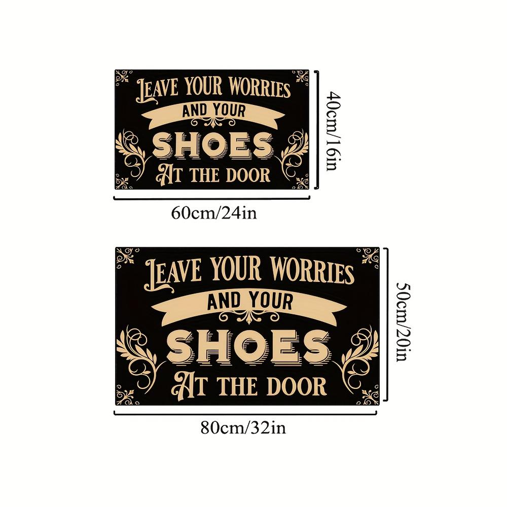 1Pcs Leave Your Worries And Shoes Floor Mat Modern Kitchen Polyester Rug Non-Slip Colorful Indoor Carpet, For Home Bathroom Bedroom Living Room Decor