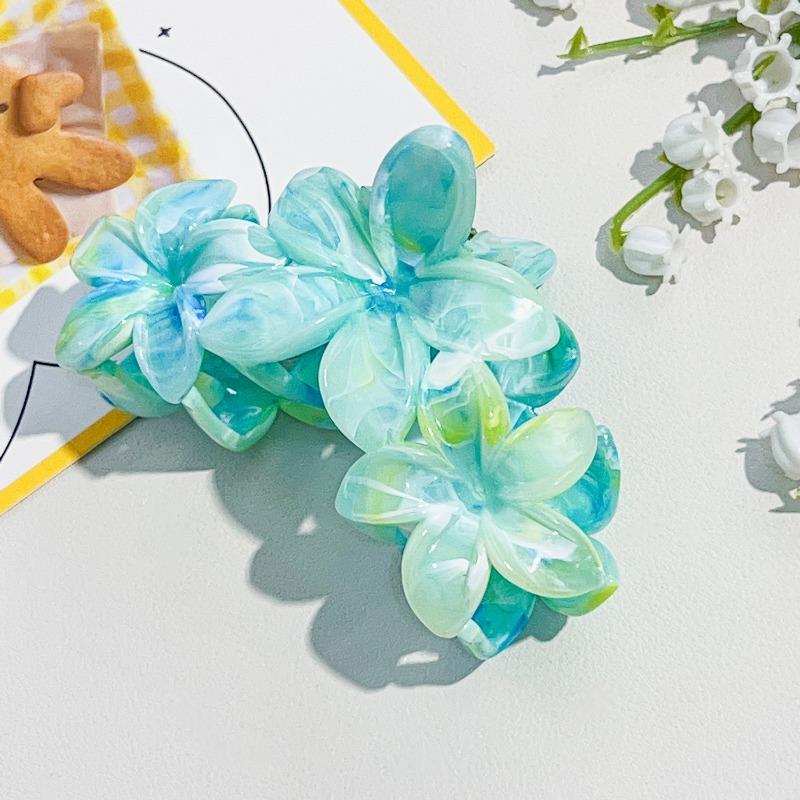 Arc-shaped Oval Grab Clip Marble Gradient Color Ponytail Bun Shark Clip High-end Hair Accessory Hair Clip