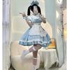Maid Outfit Cosplay Lolita Dress with Princess Long Light Mori Girl Dreamy Lace Christmas Blue [SSUPTEMBER2] Sleeves, Sleeves, Blue, Style, Cute,