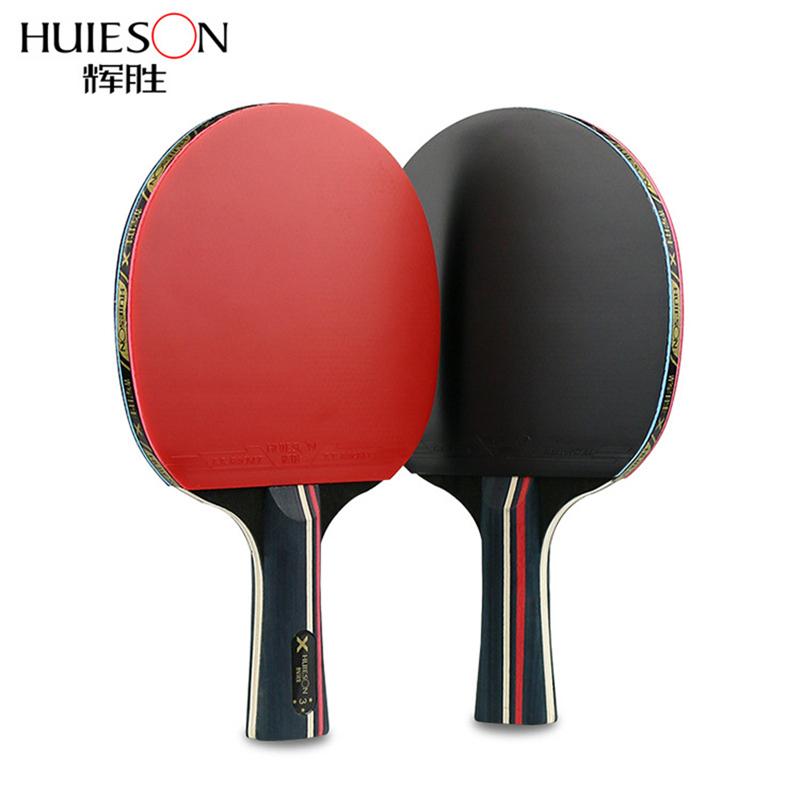 Huieson 3-Sterne 5-Sterne 6-Sterne Tischtennis Schläger 7-lagiges Holz Gummi beidseitig Noppen Innen Ping Pong Schläger (Kein Ball)