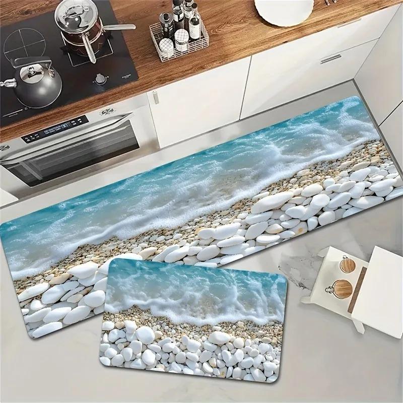 1PC Flag Pattern Kitchen Rugs Non-Slip Home Door Mats Pop Design Bathroom Rugs Bath Mat Carpet for Home Sink Laundry Decor