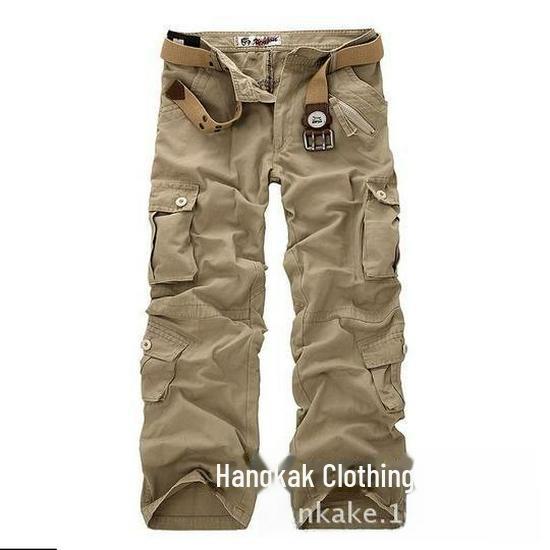 Pánské velké volné maskáčové cargo kalhoty pro volnočasové outdoorové sporty