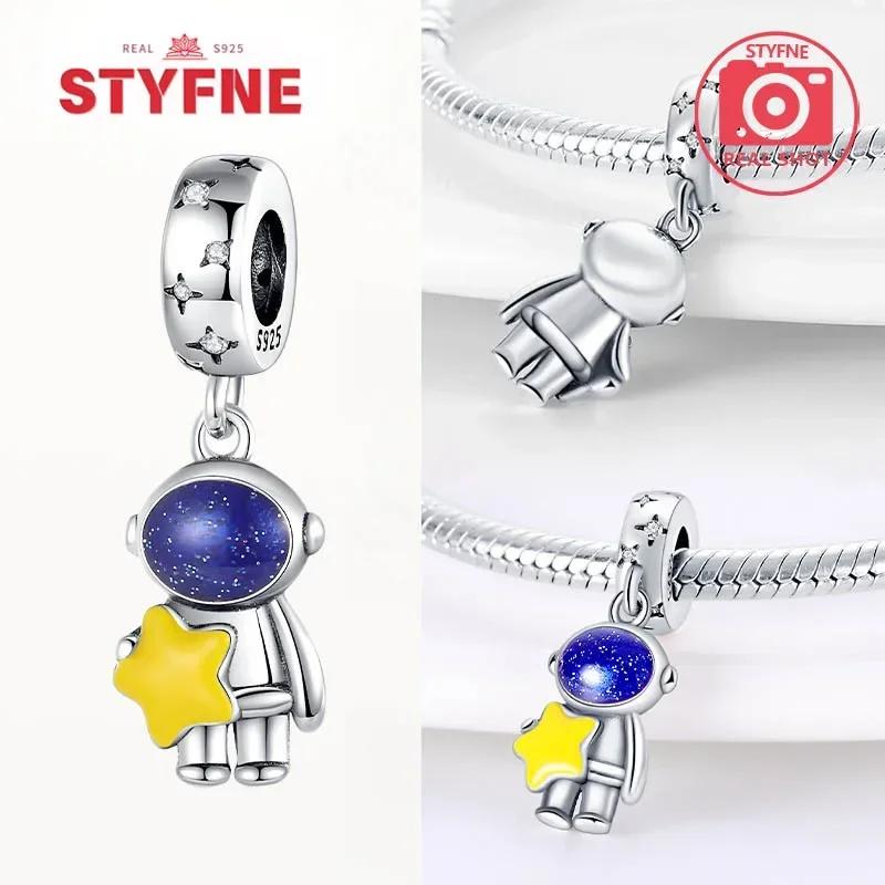 copper Astronaut Spaceship Space Collection Charm Bead Charms Bead Charms Compatible With Authentic Bracelets for Women Do It Yourself Jewellery Gift