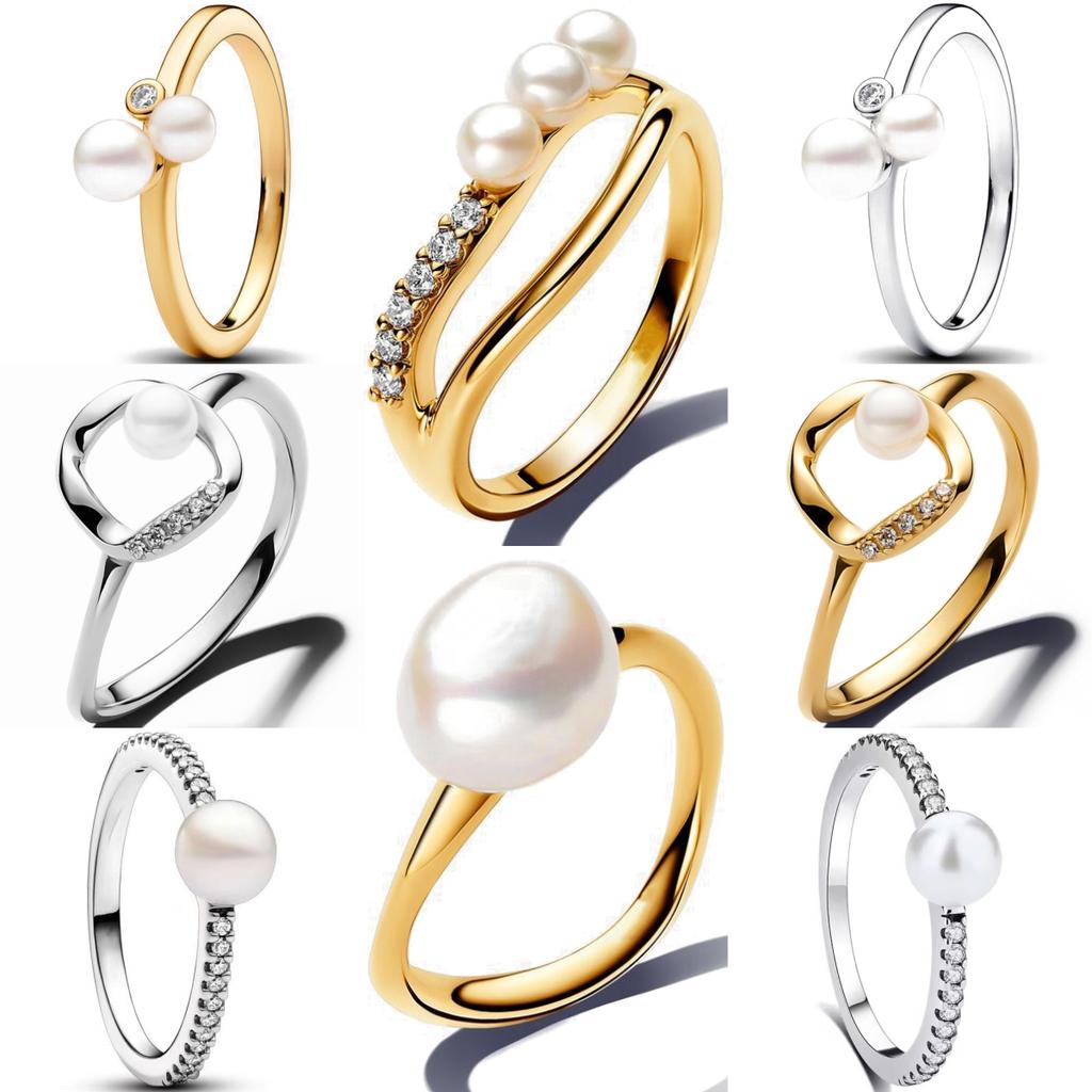 925 Silver Ring Women Elegant Pearl Fashion Jewelry Romantic Valentine's Engagement Party Trendy Gift