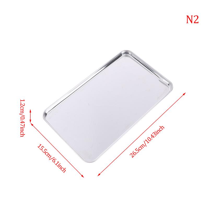 Stainless Steel Tray Rectangle Plate Kitchen Medical Organizer Baking Plate