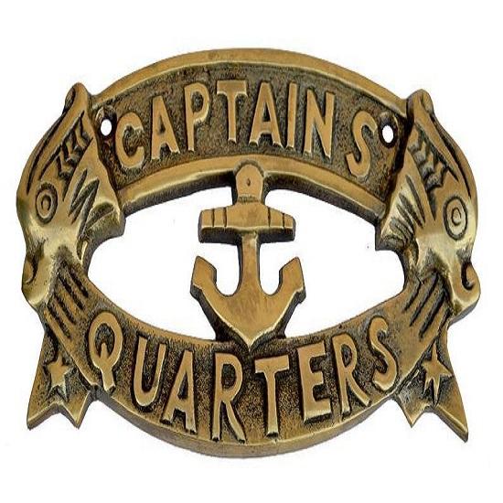 Aluminium Plaque Sign Captain Quarters Door Sign  Home Decor