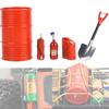 Fire Extinguisher Oil Drum Shovel Nitrogen Bottle Fit for SCX10 D90 TRX4 1 10 RC Car (Red)