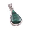 Natural Malachite Gemstone Handmade 925 Solid Sterling Silver Pendant 1.5'' W7i88