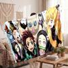 Demon Slayer Printed Flannel Blanket, Skin Friendly Warm Throw for Indoor Couch Bed Daily Use