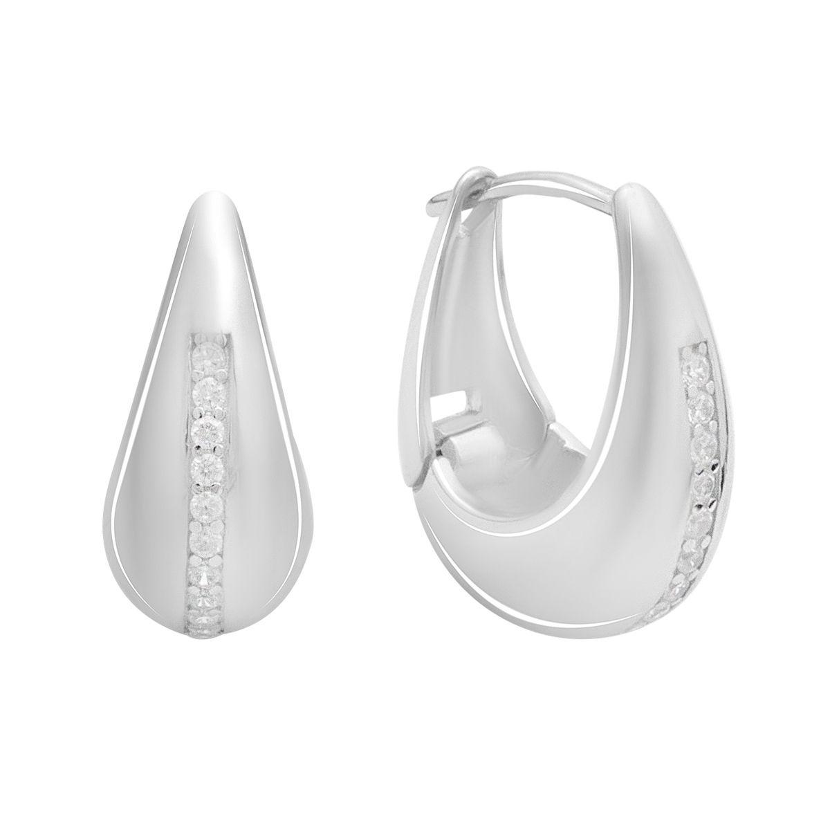

Silver earrings with cubic zirkonia (2184409) білий