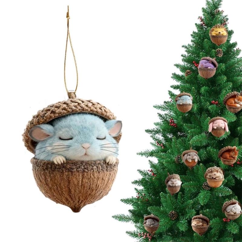 Acrylic Animal Ornaments Glossy Finish and Lightweighted for Christmas Tree Decors Festival Atmosphere Family Gatherings