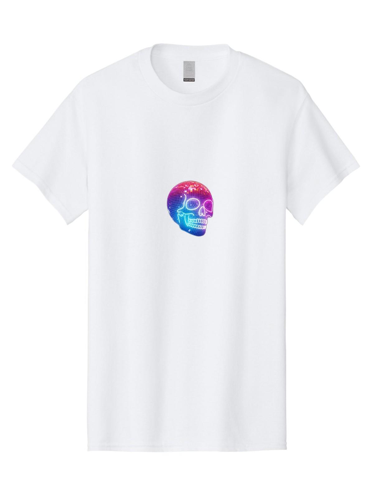 Disco-Skull Mens Graphic Tee, 100% Cotton, Casual Summer Wear S