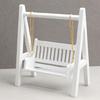 1:12 Swing Chair Model White Garden Swing Miniature Furniture Dolls Accessory