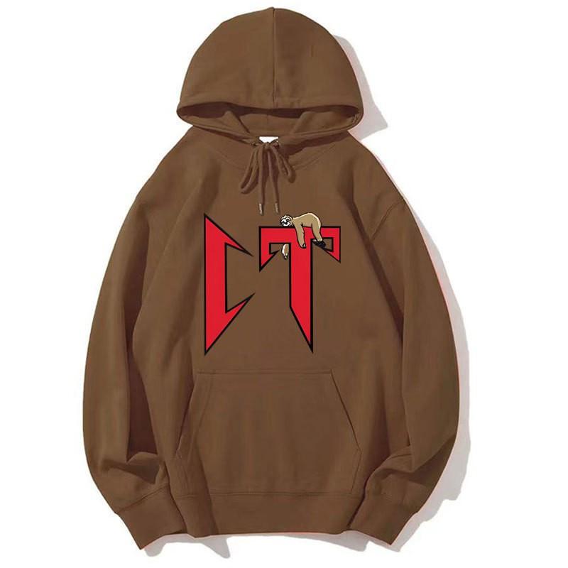 Unisex Oversized Hooded Sweatshirt With Printed Design Ribbed Hem Loose Fit Long Sleeve Cotton Pullover Winter