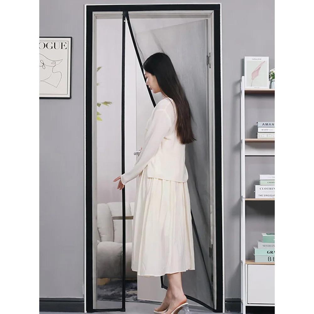 Black Magnetic Door Screen Window Mosquito Net Side Opening Custom Size Curtain Insect Mesh and Mosquito Proof Invisible Net
