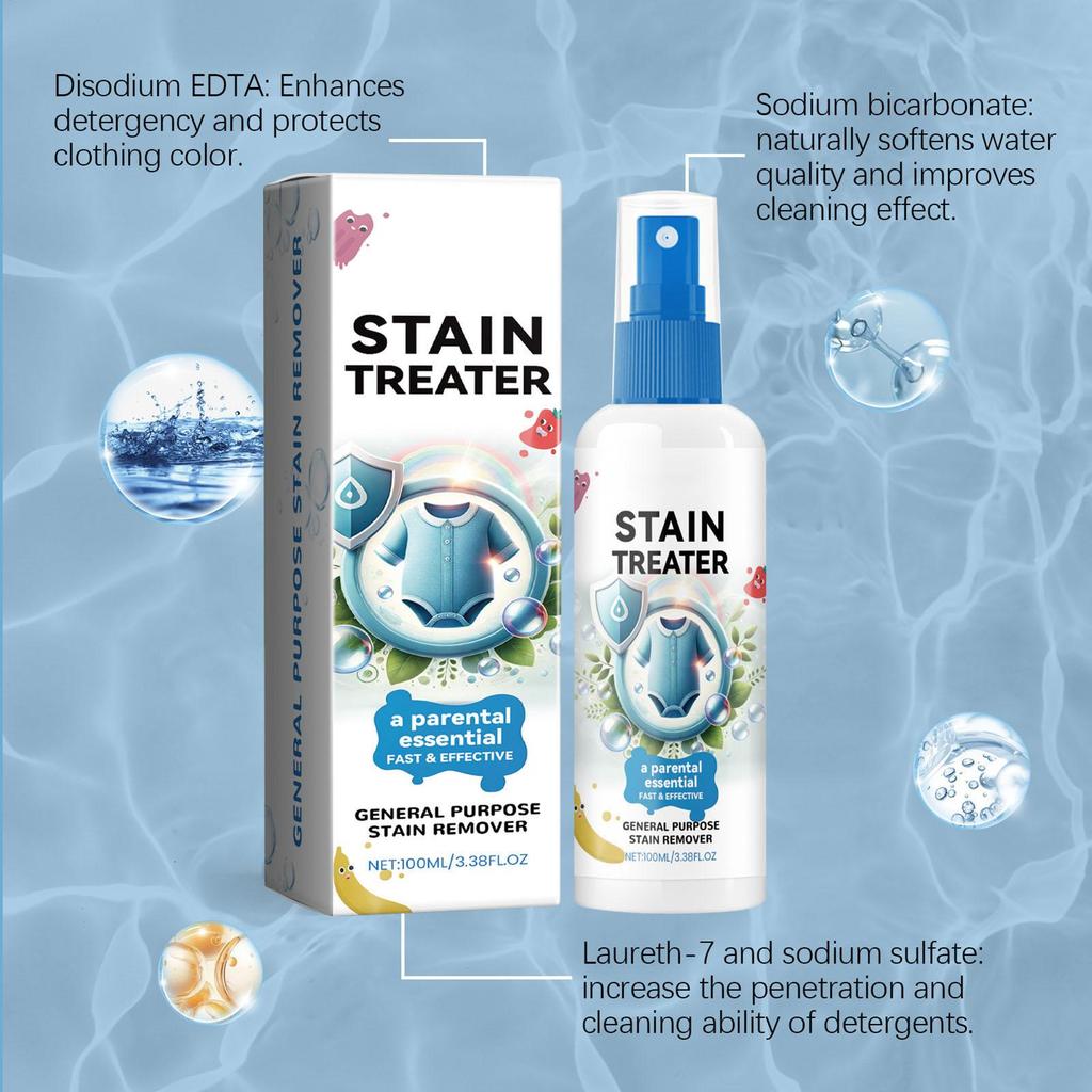 Effective Stain Remover Fabric Stain Remover Spray 100ml Stain Yellow Removal Dust Bleached Decontamination Treater Spray