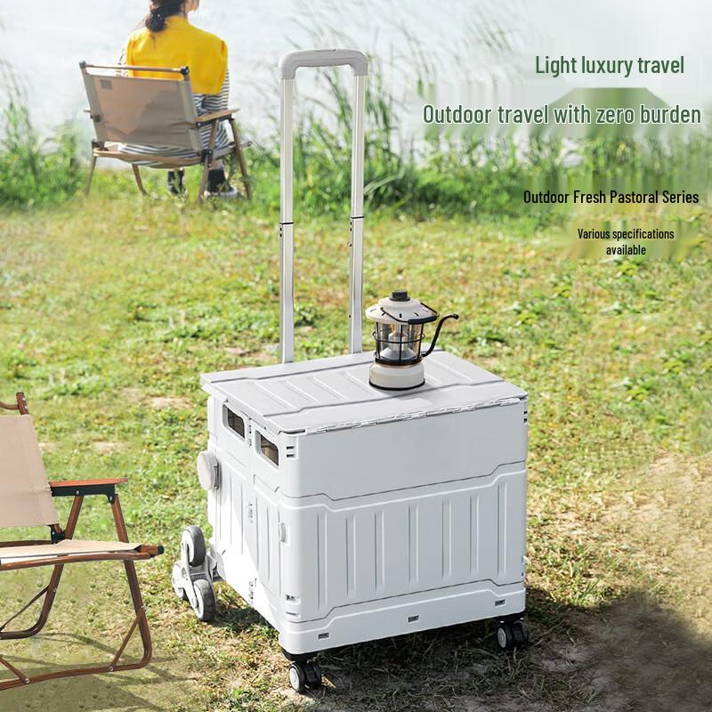 Outdoor Folding Shopping Cart with Stair Climbing Wheels