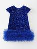 Girls' Sequin Princess Dress: 2025 Christmas Short-Sleeve Party Gown