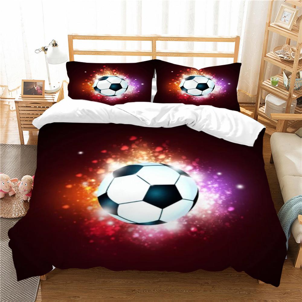 

Домашнее постельное белье Queen King Size, детский домашний текстиль, комплект постельного белья с 3D футбольным принтом EU Single 135x200cm