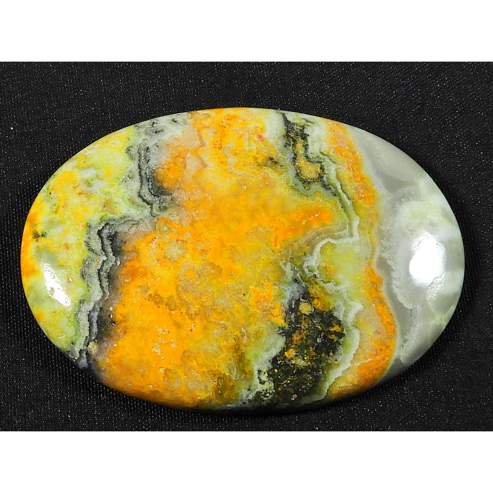 

79Cts. Natural Bemble Bee Jasper Vintage Oval Jewelry Gemstone 33X46X06 MM SK-986