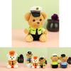 Whimsical Teddy Bear Plush Police Character Keychain For Car And Motorcycle