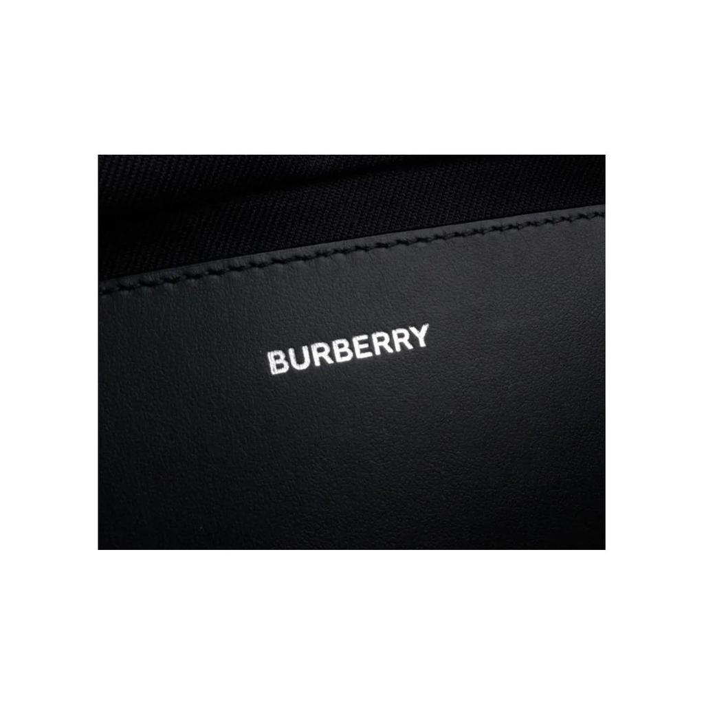 Burberry Sony Check Design Zipper Closure Canvas Waist Bag Medium Size Men's Navy Blue