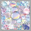 2Pcs Colorful Iridescent Bubble Wall Decals, Peelable Waterproof, Perfect For Kids Bedroom Bath Party Decor
