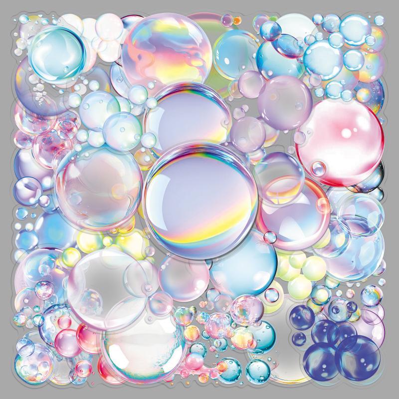 2Pcs Colorful Iridescent Bubble Wall Decals, Peelable Waterproof, Perfect For Kids Bedroom Bath Party Decor