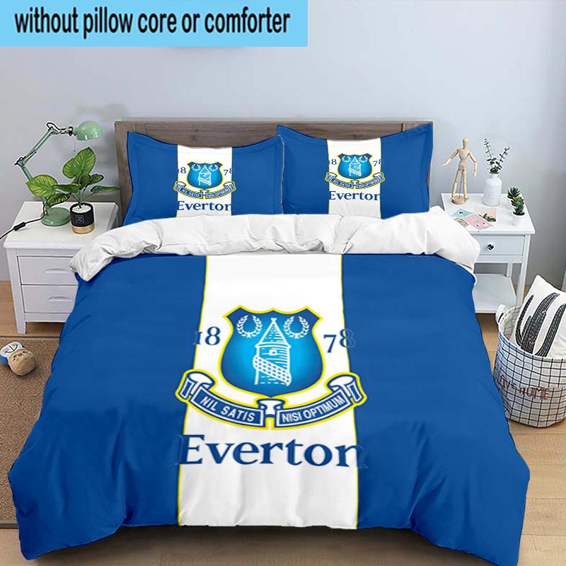Everton Football Club Crest 3PCS Bedding set,Ideal for1pc Duvet Cover And 2pcs Pillowcases Perfect for Christmas gift,Ideal for Bedroom, Dormitory
