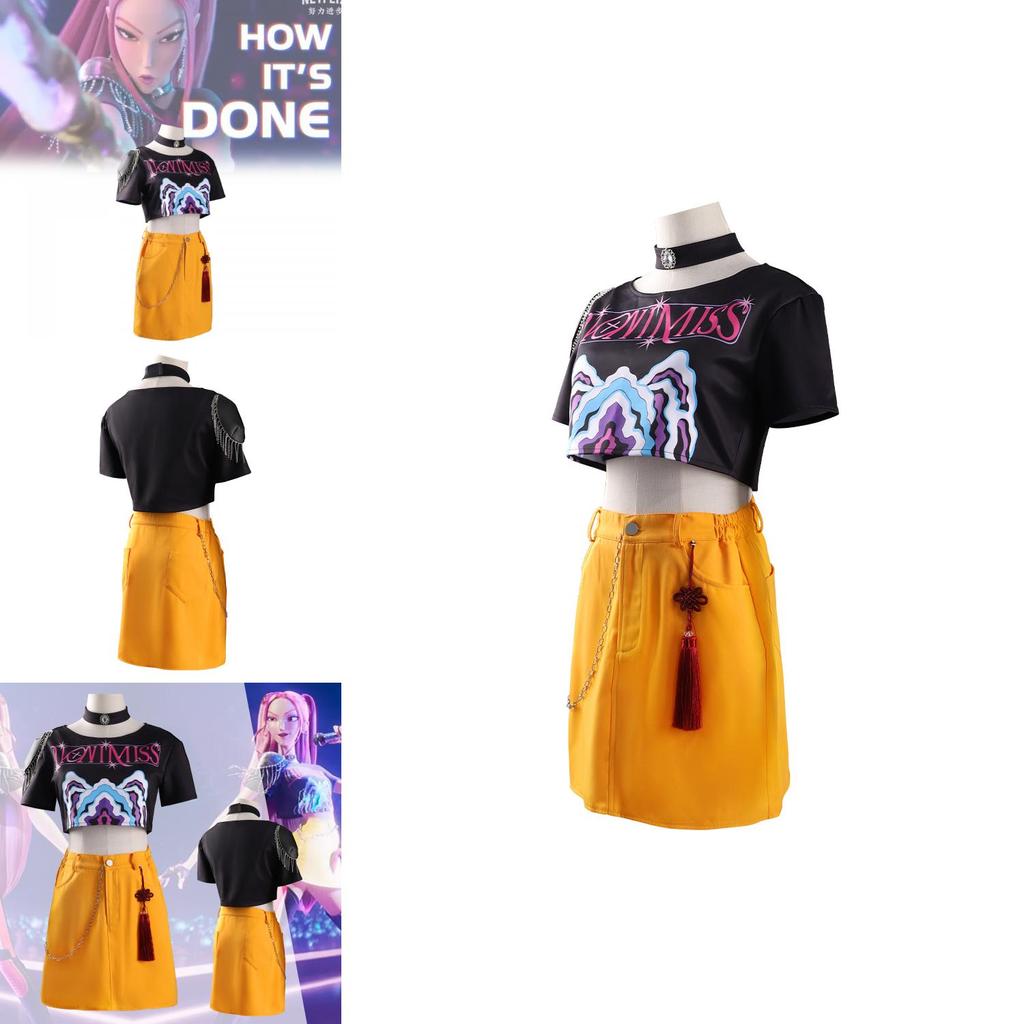 Kpop Demon Hunters Cosplay Costume For Stage Performance In Polyester Material