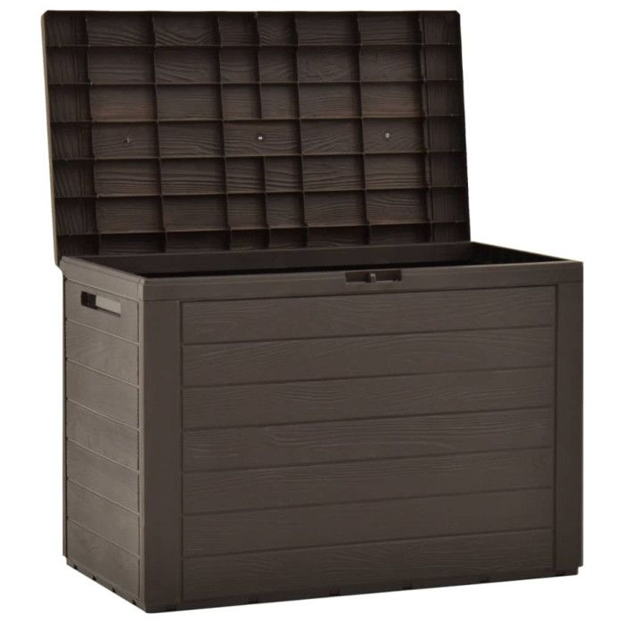 VidaXL Boîte de Rangement de Jardin Coffre de Stockage Boîte de Stockage Coffre de Rangement Extérieur Patio Terrasse Marron 49442