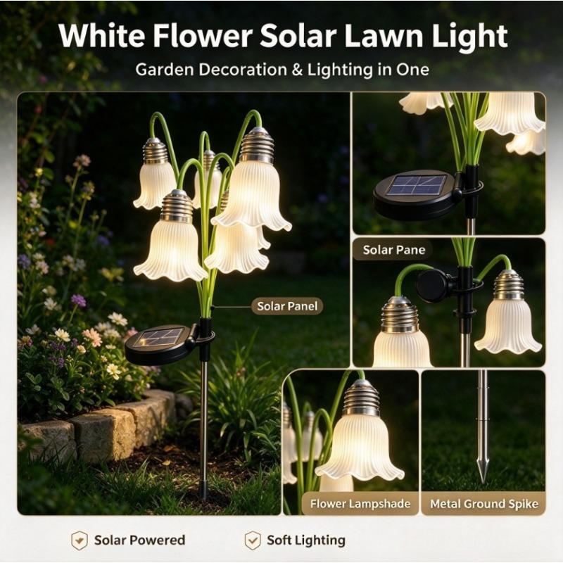 Solar Bluebell Flower Ground Plug Light, Waterproof Outdoor LED Garden Landscape Decorative Lamp, Yard Ambient Lighting