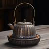 Coarse Pottery Teapot Single Pot Japanese Retro Kiln-changed Ceramic Kung Fu Tea Set Household Tea Making Gilt Rust Glaze Beam Pot
